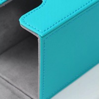 Boîte de rangement pour cartes Commander en cuir PU avec fenêtre de présentation, capacité de 100 cartes à double pochette, rangement TCG, logo personnalisé, vente en gros