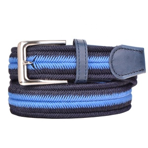 Ceintures pour hommes en jean décontracté tressé en coton doux et extensible, 1-3/8 "de large avec <span class=keywords><strong>corde</strong></span> de cire et paille de couleur mélangée - Product Image 2