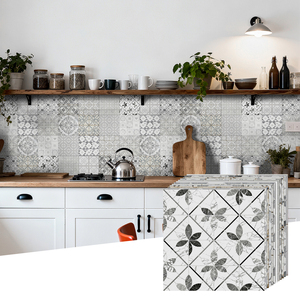 Piastrelle Decorative Floreali Moderne in <span class=keywords><strong>PVC</strong></span> Autoadesive, Impermeabili, Adesivi Murali <span class=keywords><strong>per</strong></span> Cucina, <span class=keywords><strong>Bagno</strong></span>, Camera da Letto - Product Image 1