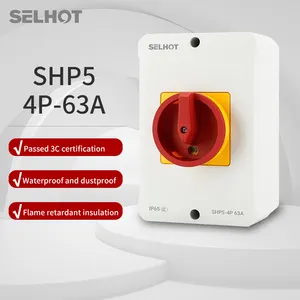 Factory Wholesale SHP5 Surface Mounted IP65 Outdoor Waterproof Isolating Switch 100A Rotary Isolator Switch