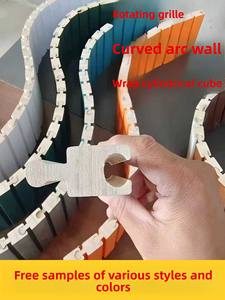 Grille rotative <span class=keywords><strong>demi</strong></span>-<span class=keywords><strong>cercle</strong></span> en fibre de bambou pour revêtement mural, décoration de colonne, panneau ondulé incurvé - Product Image 6