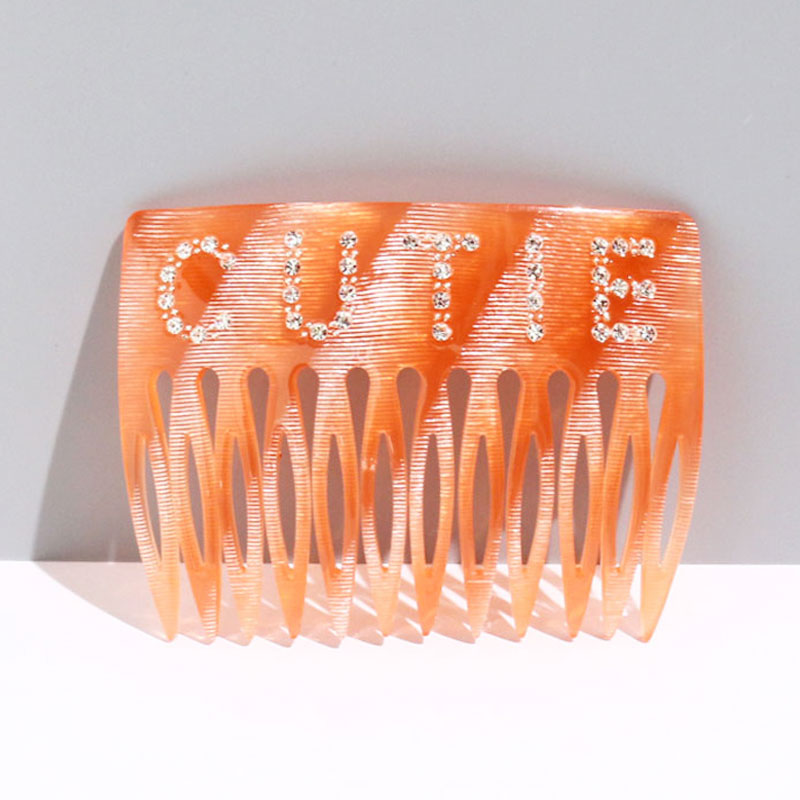 Ацетатная французская спиральная расческа, декоративная боковая расческа для волос, аксессуары, заколка для волос со стразами, заколка-Пряжка, Шпилька для волос