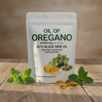 Capsules de gel moules d'huile d'origan et d'huile de nigelle OEM ODM, riches en carvacrol et thymohydroquinone, pour améliorer l'immunité, adaptées aux adultes et aux végétariens.