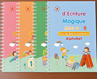 Carnet de dessin animé éducatif pour enfants-Journal de traçage de l'alphabet avec pages magiques réutilisables