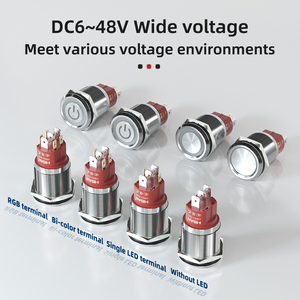 Cuộc sống lâu dài 22 Mét push <span class=keywords><strong>button</strong></span> momentary chuyển đổi kim loại 1no1nc Vòng Head SS điều khiển bắt đầu dừng đẩy trên thiết bị chuyển mạch cho ngành công nghiệp - Product Image 3