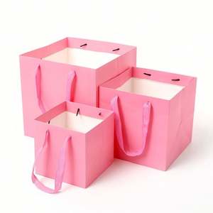 HIgh Quality Low Moq Exquisite Premium <b>Cardboard</b> Gift <b>Box</b> with Ribbon Handle Elegant Paper Packaging for Shopping Bags - Product Image 3