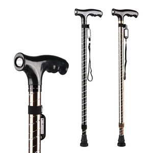 Chaoyi Knurled Smart Cane Aluminum Alloy Telescopic Adjustable Walking Stick With <b>Light</b> For Outdoor Hiking - Product Image 1