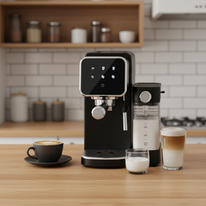 Machine à café semi-automatique électrique avec système de brassage, système d'eau chaude, pression de 15 bars, panneau tactile coloré, vapeur flexible, idéale pour les hôtels - Product Image 2