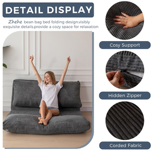 Sofá Plegable Coreano para Meditación, sin Patas, Suave, Bajo, Tipo <span class=keywords><strong>Puff</strong></span>, para el Suelo, Cojín Largo para Sentarse en el Suelo, Sofá <span class=keywords><strong>Cama</strong></span> Individual - Product Image 6