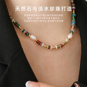 Wholesale Stainless Steel Imitation Pearl Beads Charms Bracelet <b>Necklace</b> Jewelry Set for Wedding Gift Party - Product Image 5