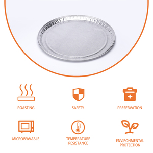 Nhà Máy Có Thể Tái Chế Cấp Thực Phẩm Lớn Vòng 12Inch Nhôm Lá Khay Bánh Pizza Pan Dập Nổi Hình Bầu Dục Cho Takeaway Thực Phẩm - Product Image 3