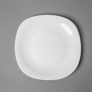 LKP110 Vaisselle en verre opale blanc trempé haute résistance à la chaleur, assiettes plates rectangulaires, assiettes carrées en verre opale pour la table - Product Image 1