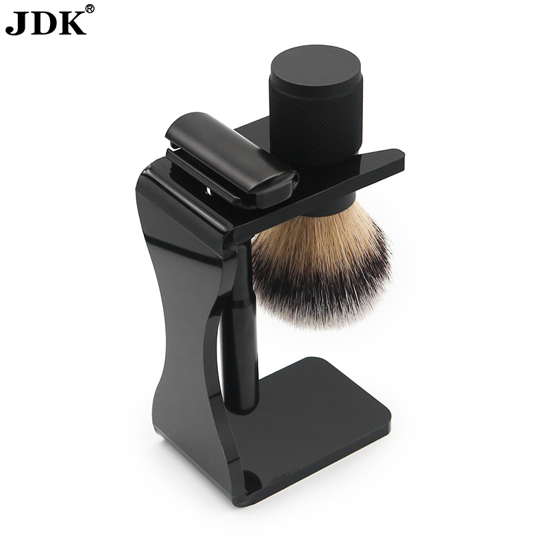 Men's Premium Safety Razor Shaving Kit with Adjustable Razor, Shaving Brush & Beard Grooming Accessories – Professional Wet Shave Set - View 3