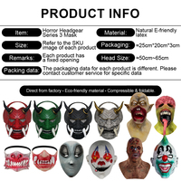 Topeng Wajah Hantu Horor Multi Gaya Lateks Setan Menyeramkan untuk Rumah Hantu Ruang Pelarian Properti Halloween Pesta Topeng Kustom