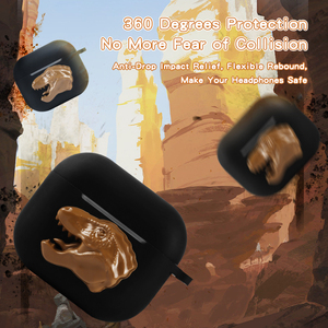 Étui en silicone personnalisé en forme de tyrannosaure 3D pour écouteurs de dinosaures pour <span class=keywords><strong>Airpods</strong></span> Pro 2 3 - Product Image 5