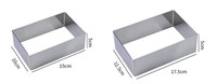 Moules à gâteau rectangulaires en acier inoxydable pour la maison et la cuisine, 6 x 4 pouces, cercle à mousse, emporte-pièce rectangulaire, emporte-pièce à gâteau au fromage
