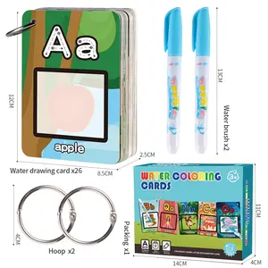 ألعاب رسم للأطفال في مرحلة ما قبل المدرسة لتعليم الأبجدية لعبة محمولة سحرية كتاب المياه بطاقات رسم تعليمي للصبغ Kit للأطفال - Product Image 1
