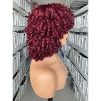 Perruque de cheveux humains indiens vierges, avec frange, densité 200%, demi-vague profonde, couleur naturelle