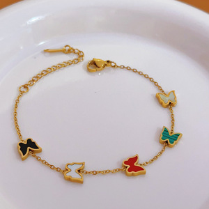 Fashionable Golden butterfly Necklace for Women, Featuring Light Luxury Multi-color <b>Shell</b> butterfly Pendant Gift Necklace - Product Image 5