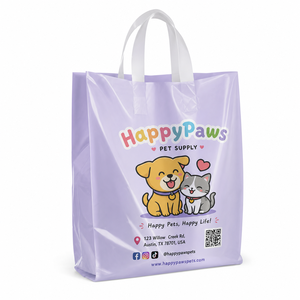 OEM Logo Custom Printed Purple Shop Business Shopping Plastic Bag For Food Takeaway Packaging - Product Image 1