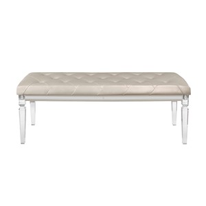 HMS 54 Champagne e panca in finta pelle imbottita elegante sedia da soggiorno - Product Image 1