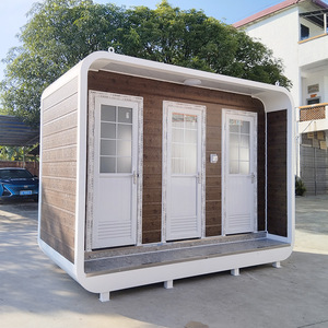 Baño Portátil Moderno con Dos Cabinas y Lavabo, Unidad de Baño Público para Exteriores - Product Image 6