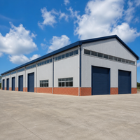 Atelier à structure métallique 60x30m, charpente portique, toit marine, porte enroulable, base en briques, certifié SGS ISO 3834