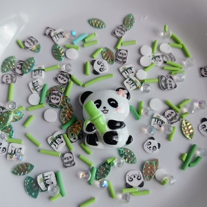 Panda arrose tranches d'argile molle perles 500g bricolage artisanat Slime breloques, coque de téléphone déco, décoration de faux gâteau, Nail Art - Product Image 5