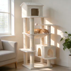 ต้นไม้แมวแบบตั้งพื้น สินค้าในสหรัฐฯ พร้อมส่งฟรี พร้อมคอน<span class=keywords><strong>โด</strong></span>กว้างขวาง ที่นอนสบายๆ บ้านน่ารัก เชือกป่านธรรมชาติ - Product Image 1