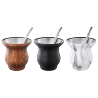 Vaso de Acero Inoxidable 18/8 para Yerba Mate, Aislado al Vacío de Doble Pared, con Bombilla para Té Argentino