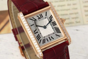 Reloj mecánico automático moderno y elegante con bisel con incrustaciones de diamantes, correa de cuero con estampado de cocodrilo rojo vino, resistente al agua - Product Image 2