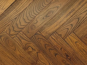 <span class=keywords><strong>Parquet</strong></span> en bois de teck chinois véritable brossé préfini, pose en chevrons pour intérieur, système T&G, installation facile - Product Image 5