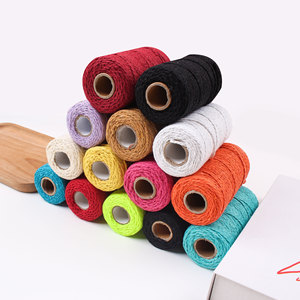 Vente en gros <span class=keywords><strong>de</strong></span> corde <span class=keywords><strong>de</strong></span> coton <span class=keywords><strong>de</strong></span> couleur <span class=keywords><strong>de</strong></span> 2mm bricolage fait à la main corde décorative regroupement emballage cadeau <span class=keywords><strong>tapisserie</strong></span> corde tressée - Product Image 5