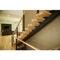 Yiiya — escalier extérieur en bois massif, escalier en hauteur, solide, en chêne l