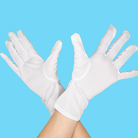 Gants de travail fins en polyester à trois brins blancs, protection solaire, danse cérémonielle, performance, gants d'étiquette unisexes