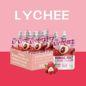 Collations personnalisées zéro sucre boisson gelée de konjac aromatisée aux fruits bonbon sucré instantané alimentaire sans gras emballé <span class=keywords><strong>dans</strong></span> un sac - Product Image 1