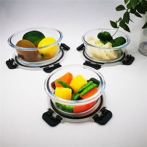 Glass Kitchen Meal Prep Food Storage Container Bento Lunch Box with Snap Locking Lids - Product Image 3