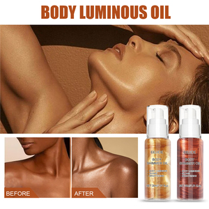 EELHOE 30ml gold brown body shimmer oil girasole vitamina <span class=keywords><strong>E</strong></span> <span class=keywords><strong>face</strong></span> brightening liquid cosmetic gloss shimmering body luminizer oil - Product Image 2