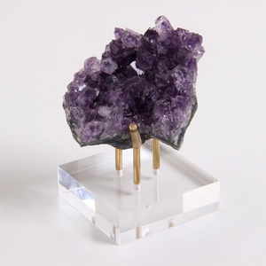 Giá Trưng Bày Đá Hóa Thạch Trụ Bằng Đồng Thau Đế Acrylic S M L Giá Trưng Bày Đá Perspex Kim Loại Mã Não Trong Suốt Được Đánh Bóng - Product Image 2