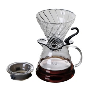 Juego de cafetera de vidrio clásica para preparación manual, ecológica, con bolsa de filtro para té, taza y jarra para compartir, para preparar café - Product Image 1