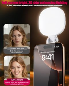Nueva Luz de Relleno Magnética Mini para Teléfono con Espejo y Diseño Extensible, Luz para Videoconferencias y Transmisiones en Vivo - Product Image 5