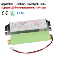 Controlador LED de Emergencia AC-DC de 12-20W con Certificación CE DF168H, Batería de Respaldo de 2 Horas y Autoprueba para Tubo T8