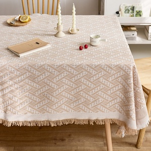 Français Ins Style Moderne Tissé Coton Lin Jacquard Géométrique Résistant À L'huile Gland Nappe Lumière Luxe Ambient Photo Décoratif - Product Image 1