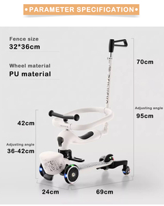 Patinete Plegable para Niños con Ruedas Grandes de PU con Luces, Patinete Magnético Silencioso de 3 Ruedas para Niños Pequeños - Product Image 2