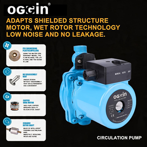 OGGIN 20-15-200G Pompe de circulation d'eau chaude à haute pression 15m, automatique et silencieuse, pour chauffe-eau solaire et douche, 1 pouce 20mm 200mm - Product Image 2