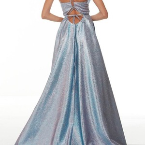 V Neck Spaghetti Strap Long Evening Gown With Slit Elegant Formal Dress For Banquets And Events - Product Image 5