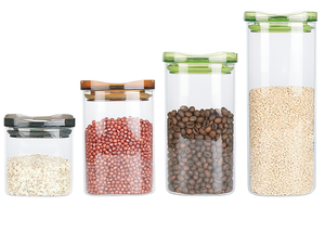 800 ml kích thước lớn hình vuông kín lưu trữ một số màu nhựa nắp + Silicone Vòng thủy tinh container Jar - Product Image 2