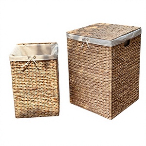 Cesta Rectangular de Jacinto de Agua Tejida a Mano en Vietnam, Organizador de Almacenamiento de Fibra Natural para Ropa, Juguetes, Mantas y Decoración del Hogar - Product Image 1