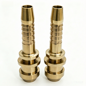 ข้อต่อท่อทองเหลืองและสแตนเลสแบบกำหนดเองด้วยเครื่อง CNC ของ OEM, ข้อต่อท่อเหลวแบบกลึงความแม่นยำสูงพร้อมลายกันลื่น - Product Image 3
