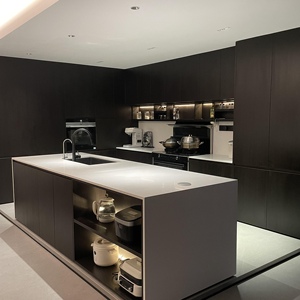 Muebles de Cocina Modernos con Isla, Gabinetes de Cocina de Madera Personalizados para Proyectos de Villas y Hoteles - Product Image 2
